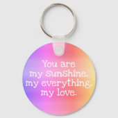 Zachte Rainbow Ombre Kleur Verloop Monogram Naam Sleutelhanger (Achterkant)