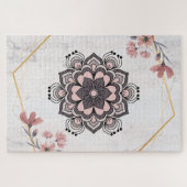Zachte Rangoli-gloed – Vredig botanisch patroon Legpuzzel (Horizontaal)