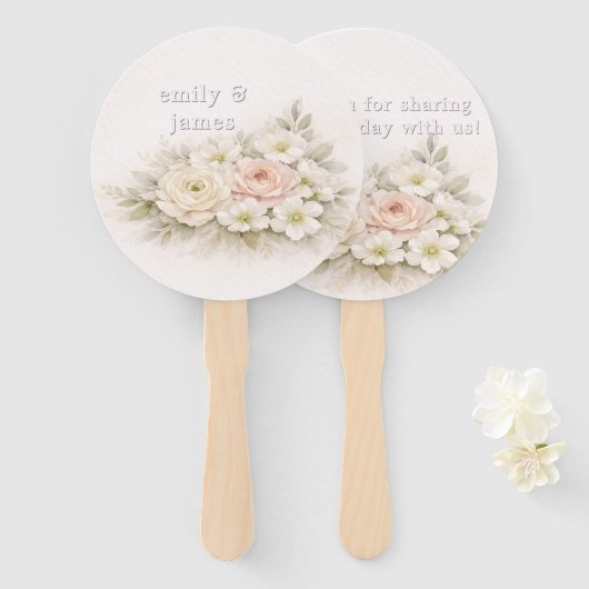 Zachte Redactionele Botanische Bruiloft Handwaaier (Voorkant en achterkant)