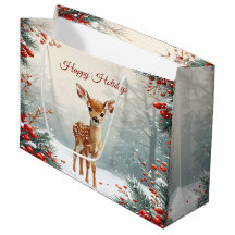 Zachte Ree in een Besneeuwd Bos Geschenkzak