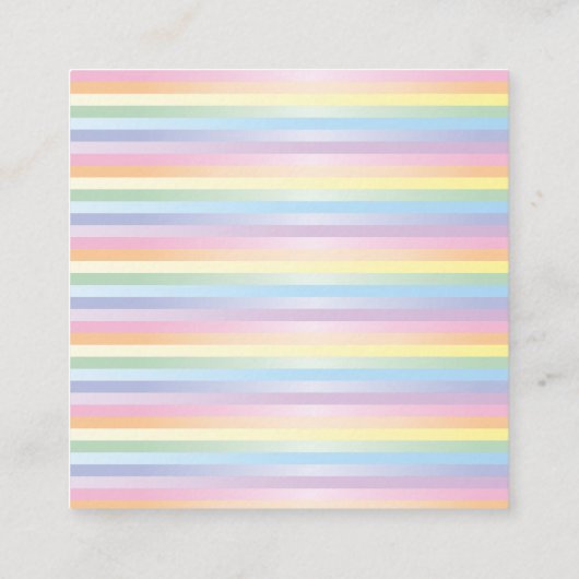 Zachte regenboog baby shower boeken voor baby informatiekaartje (Achterkant)