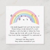 Zachte regenboog baby shower boeken voor baby informatiekaartje (Voorkant)