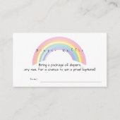 Zachte regenboog baby shower Luier Raffle Informatiekaartje (Voorkant)