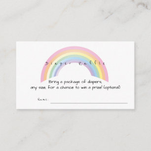 Zachte regenboog baby shower Luier Raffle Informatiekaartje