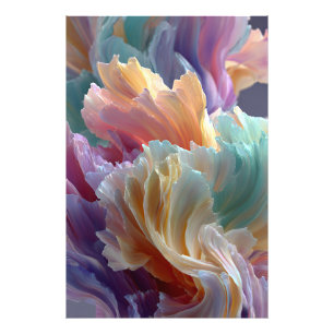 Zachte Regenboog Bloemgolven – Dromerige Surrealis Foto Afdruk