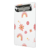 Zachte Regenboog & Bloemig Pastel Patroon Mini Klembord (Angled2)