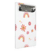 Zachte Regenboog & Bloemig Pastel Patroon Mini Klembord (Schuin)