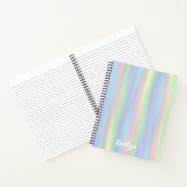zachte regenboog holografisch | gepersonaliseerde notitieboek