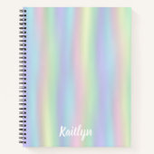 zachte regenboog holografisch | gepersonaliseerde  notitieboek (Voorkant)
