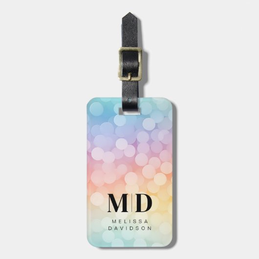 Zachte Regenboog Knikkers Bagage Label (Voorkant verticaal)