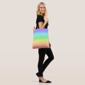 Zachte regenboog, overdruk canvas tas (Op model)