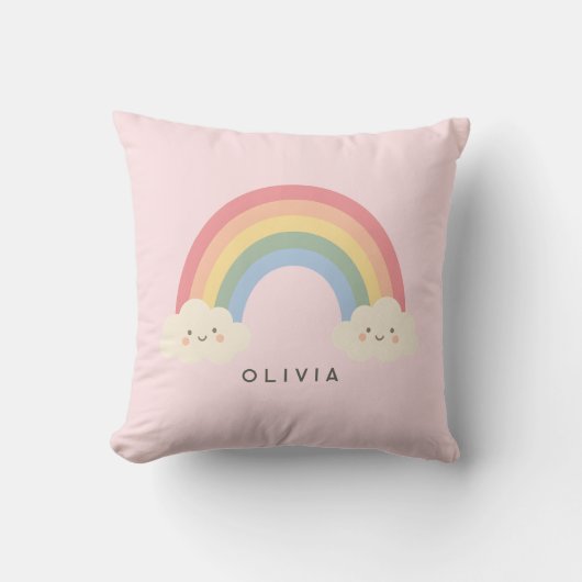 Zachte Regenboog Worp Kussen (Voorkant)