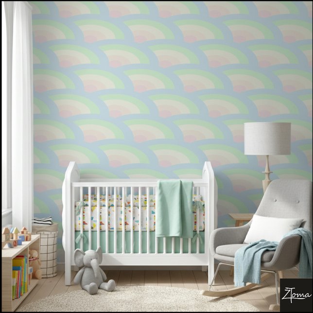Zachte regenbooggolven delights behang (Creator heeft geüpload)