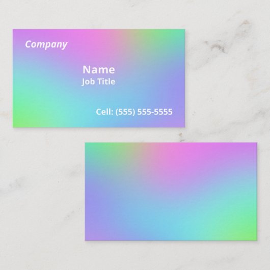 Zachte regenbooggradiënt Visitekaartjes (Voorkant / Achterkant)