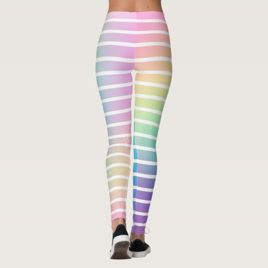 Zachte regenbooggradiëntstrips leggings (Achterkant)