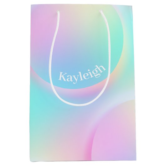 Zachte Regenbooggradiëntvorm in Pasteltinten Medium Cadeauzakje (Voorkant)