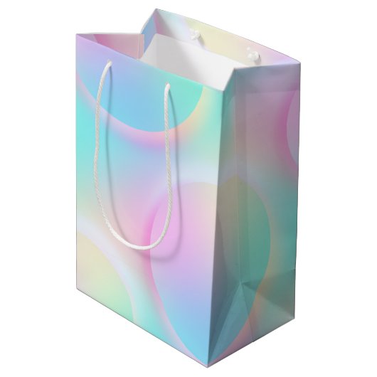 Zachte Regenbooggradiëntvorm in Pasteltinten Medium Cadeauzakje (Achterkant Gekanteld)