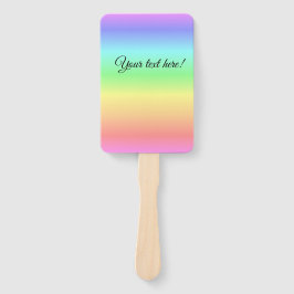 Zachte regenboogkleuren op een set handventilatore handwaaier