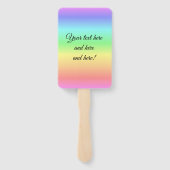 Zachte regenboogkleuren op een set handwaaiers handwaaier (Achterkant)