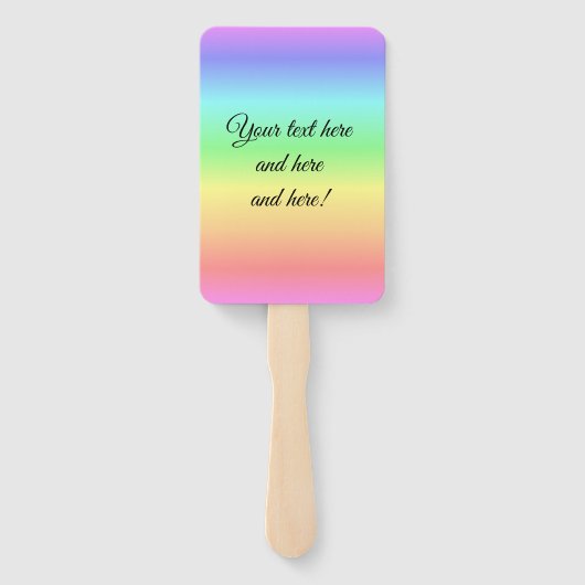 Zachte regenboogkleuren op een set handwaaiers handwaaier (Achterkant)