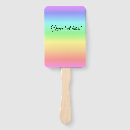 Zachte regenboogkleuren op een set handwaaiers handwaaier (Voorkant)