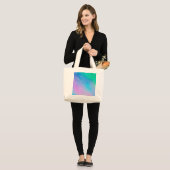 Zachte regenboogkleurige hemel grote tote bag (Voorkant (model))