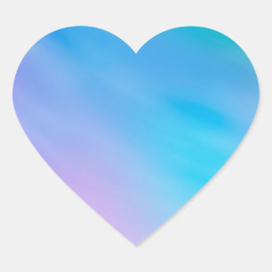 Zachte regenboogkleurige hemel hart sticker