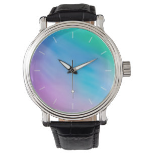 Zachte regenboogkleurige hemel horloge