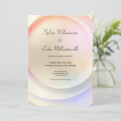 Zachte regenboogpasteien rond het huwelijk kaart (Staand voorkant)