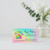 Zachte regenboogpootafdruk visitekaartje (Staand voorkant)