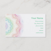 Zachte regenboogspirograaf visitekaartje (Achterkant)