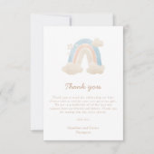 Zachte Regenboogwolk Baby Shower Erkentelijkheidsb Bedankkaart (Voorkant)
