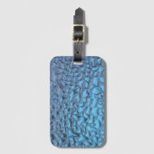 Zachte regendruppels op blauw glas bagagelabel (Voorkant (verticaal))
