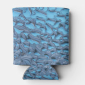 Zachte regendruppels op blauw glas blikjeskoeler (Achterkant)