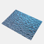 Zachte regendruppels op blauw glas deurmat (Schuin)