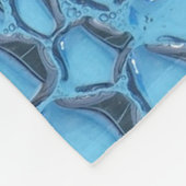 Zachte regendruppels op blauw glas fleece deken (Hoek)