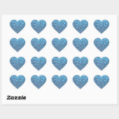 Zachte regendruppels op blauw glas hart sticker (Vel)