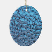 Zachte regendruppels op blauw glas keramisch ornament (Rechts)