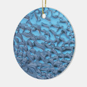 Zachte regendruppels op blauw glas keramisch ornament (Links)