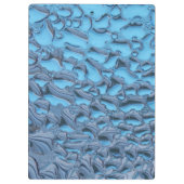 Zachte regendruppels op blauw glas klembord (Achterkant)