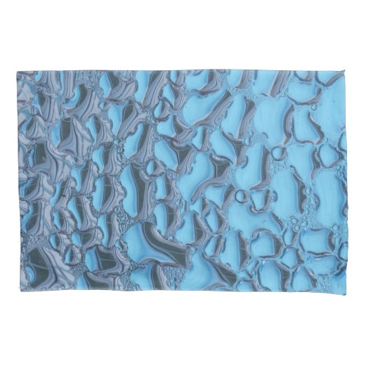Zachte regendruppels op blauw glas kussensloop (Voorkant)