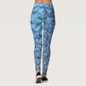 Zachte regendruppels op blauw glas leggings (Achterkant)