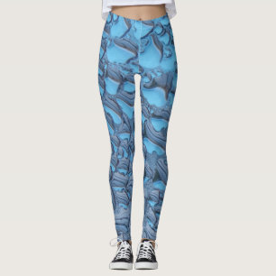 Zachte regendruppels op blauw glas leggings