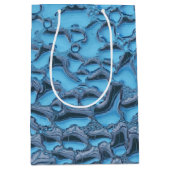 Zachte regendruppels op blauw glas medium cadeauzakje (Voorkant)