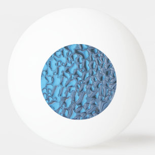Zachte regendruppels op blauw glas pingpongbal