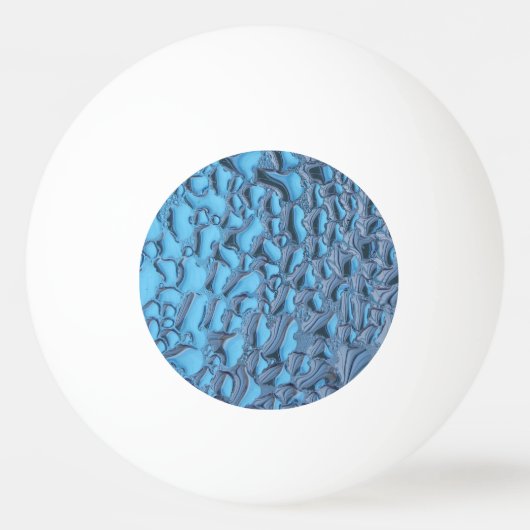 Zachte regendruppels op blauw glas pingpongbal (Voorkant)