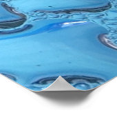 Zachte regendruppels op blauw glas poster (Hoek)