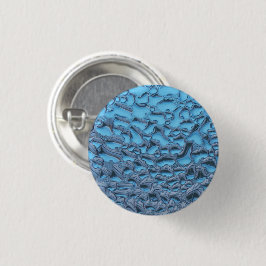 Zachte regendruppels op blauw glas ronde button 3,2 cm