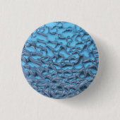 Zachte regendruppels op blauw glas ronde button 3,2 cm (Voorkant)