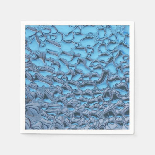 Zachte regendruppels op blauw glas servet (Voorkant)